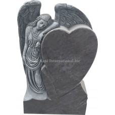 Angel Leaning on a Single Heart in Antic Finish
